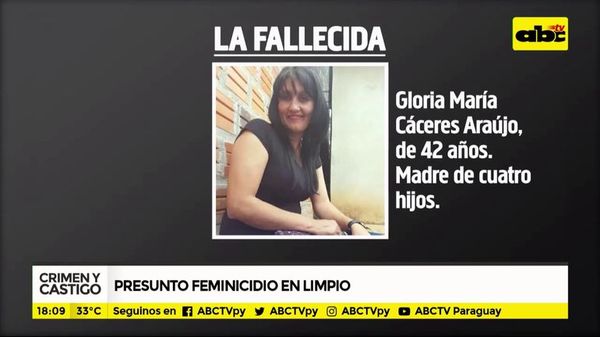 Presunto feminicidio en Limpio - Crimen y castigo - ABC Color