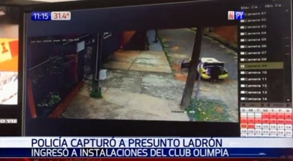 Detienen a joven que robó un televisor del Club Olimpia