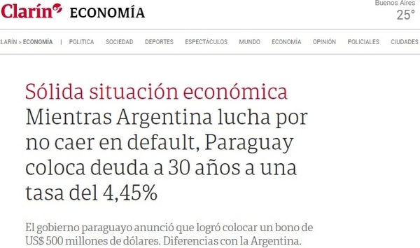 Para Clarín, la economía paraguaya causa envidia en Argentina
