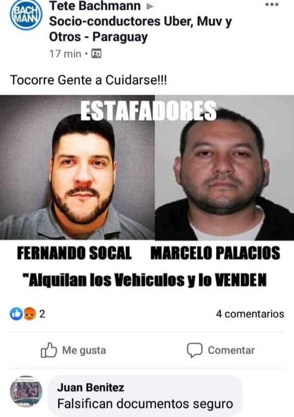 Denuncian por estafa al hermano del tortolero Hugo Socal - Nacionales - ABC Color