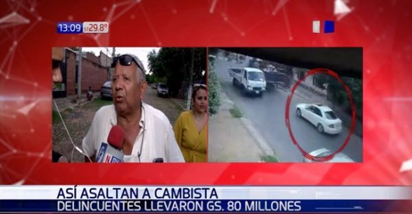 Cámara captó seguimiento de asaltantes a cambista