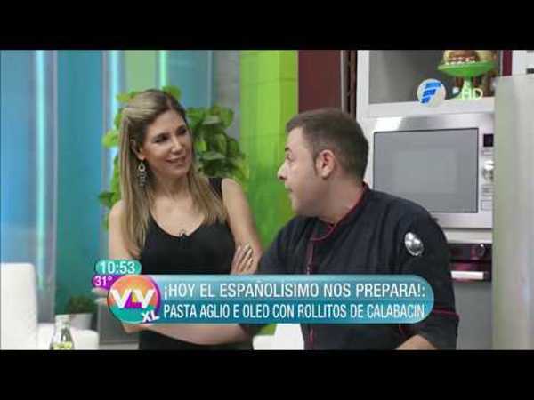 Helado de mango y pasta aglio e óleo con rollitos de calabacín | Recetas VLVXL