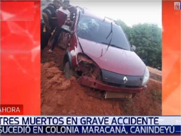 Policía protagoniza accidente que deja tres personas fallecidas