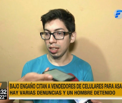 Bajo engaño citan a vendedor de celulares para asaltarlo