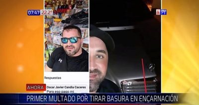 Multan a conductor que lanzó basura a la calle