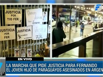 Familiares de joven asesinado en Argentina se manifestaron en Asunción