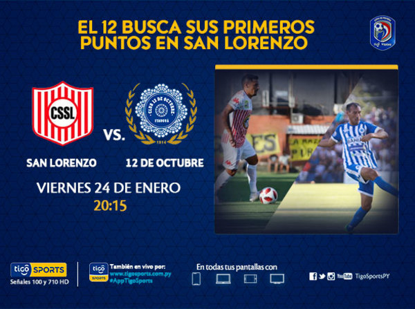 San Lorenzo y 12 de Octubre se ven en la Universitaria