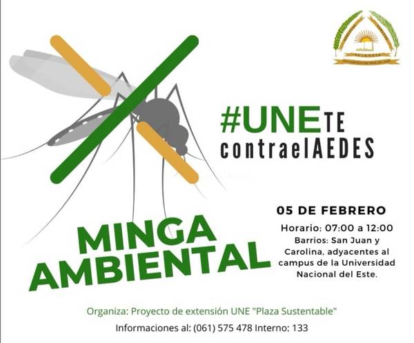 Coordinan minga ambiental “UNEte contra el AEDES”