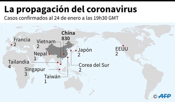 Países con casos confirmados del coronavirus - Mundo - ABC Color