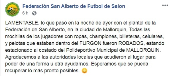 Hurtan pertenencias de futbolistas durante partido