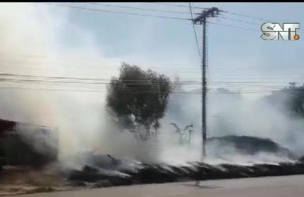 Quema de Baldío casi generó un incendio en San Lorenzo - SNT