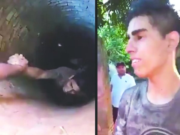 Envió su ubicación para que lo saquen de pozo