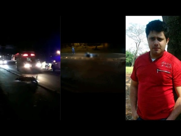 MOTOCICLISTA SUFRE ACCIDENTE, CAE A LA RUTA Y ES ARROLLADO POR UN VEHÍCULO QUE SE DIO A LA FUGA
