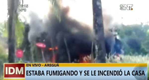 Quemando basura, un hombre terminó incendiando su casa