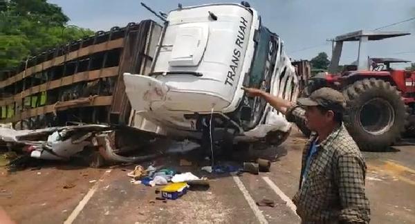 Registran brutal choque camino a Santaní » Ñanduti