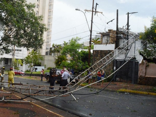 Temporal alcanzó ráfagas de hasta 145 km por hora en Encarnación