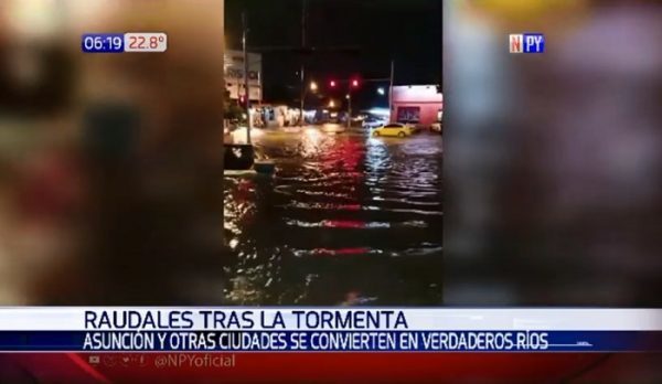 Intensas lluvias causaron peligrosos raudales en zonas críticas de Gran Asunción