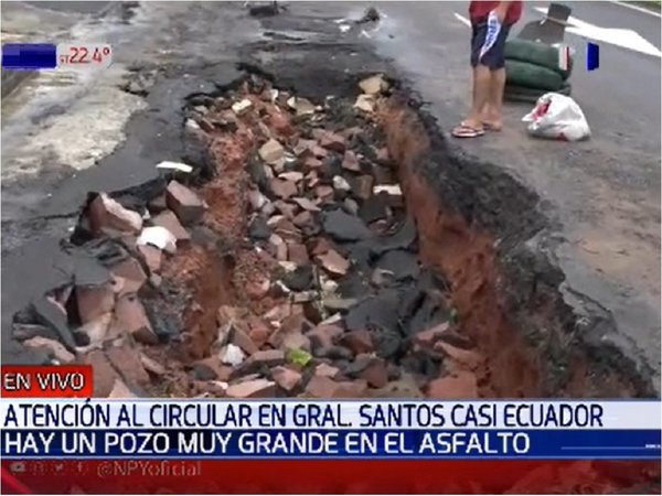 Pozo sobre General Santos ocasiona daños al abrirse con últimas lluvias