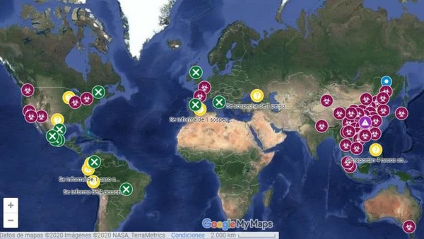 Coronavirus: Con el mapa de Google puedes ver los casos de la enfermedad en tiempo real