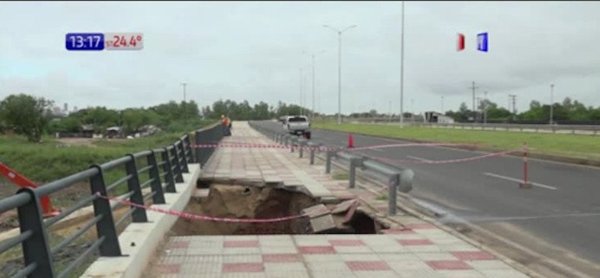 Derrumbe de un puente es costanera de Asunción | Noticias Paraguay