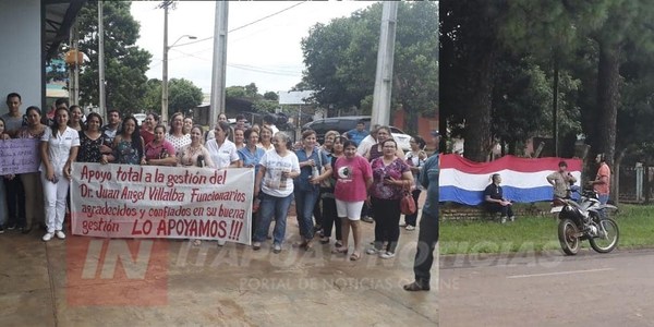 MANIFESTACIÓN A FAVOR Y EN CONTRA DEL DIRECTOR DEL HOSPITAL DE CNEL. BOGADO