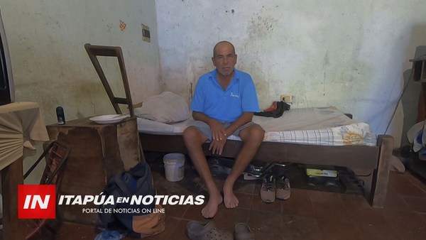 VECINOS DE ARROYO PORÃ PIDEN AYUDA PARA UN HOMBRE QUE VIVE DE LA CARIDAD