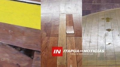 PISTA DE PARQUET DE LA EX DIBEN ABANDONADO Y COMIENZA A PUDRIRSE
