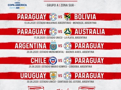 Paraguay debutará ante Bolivia en la Copa América 2020 - APF