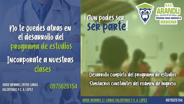 ARANDÚ INICIÓ LAS CLASES PARA ASPIRANTES A LA CARRERA DE MEDICINA