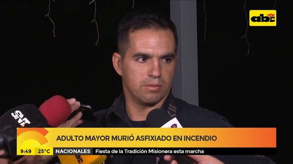 Adulto mayor murió asfixiado en incendio - ABC Noticias - ABC Color
