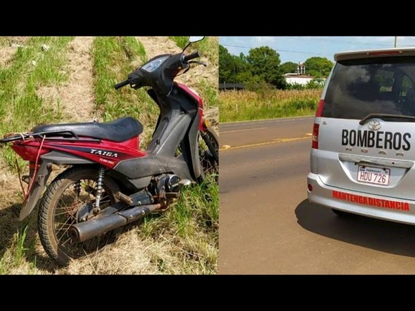 MOTOCICLISTA SUFRE LESIONES TRAS CAER DE SU BICICLO