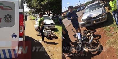 ACCIDENTE DEJA UN MOTOCICLISTA LESIONADO EN MA. AUXILIADORA