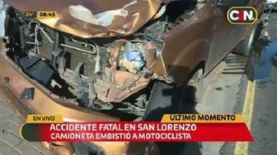 Motociclista muere tras ser embestido por una camioneta en San Lorenzo