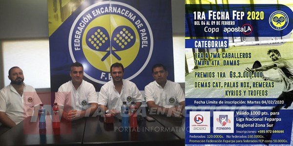 LANZAMIENTO DE LA 1° FECHA DE LA FEDERACIÓN ENCARNACENA DE PÁDEL