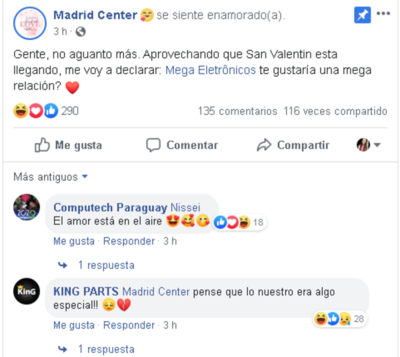 Divertida interacción de tiendas por el Día de los Enamorados