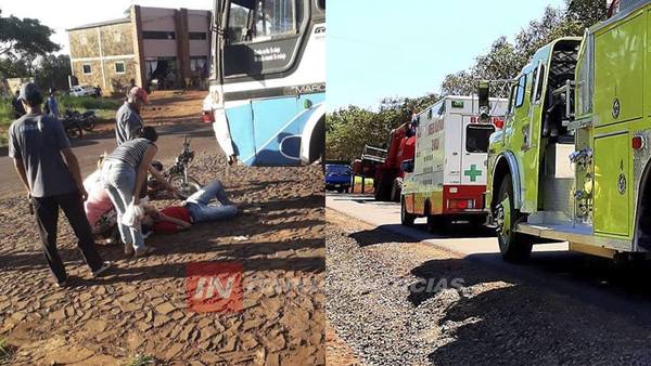 UN ACCIDENTE DEJÓ CON LESIONES A UN MOTOCICLISTA EN NATALIO.