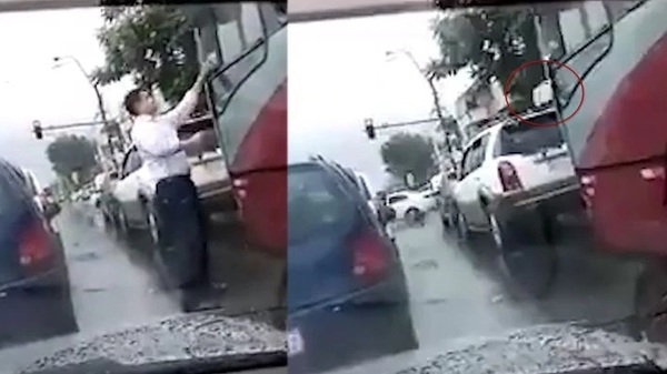 Chofer puerco y caradura fue multado por tirar basura a la calle desde su colectivo [VÍDEO]