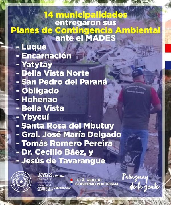 SOLO 14 MUNICIPALIDADES PRESENTARON PLAN DE EMERGENCIA Y 9 SON DE ITAPÚA