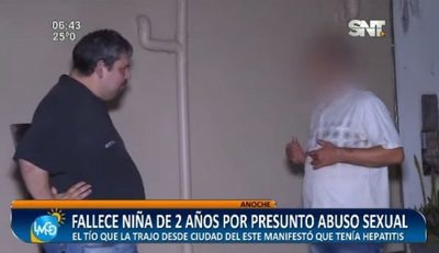 Niña de dos años muere por una infección tras ser abusada