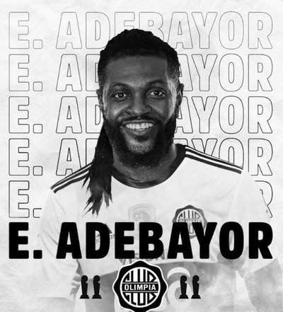 ¡Es oficial! Adebayor es nuevo jugador de Olimpia | Noticias Paraguay