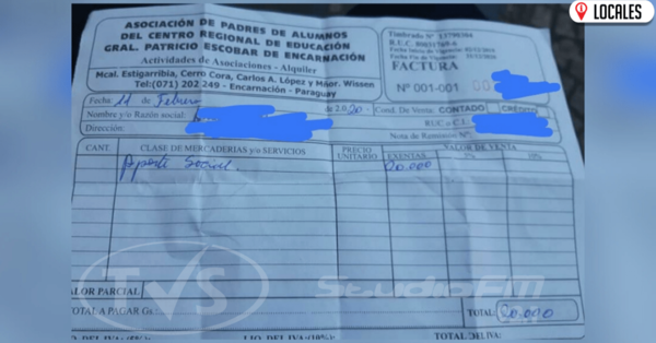 Denuncian supuesto cobro de inscripción en una conocida escuela pública de Encarnación