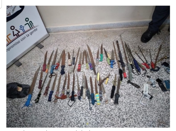 Incautan armas blancas en el penal de Concepción