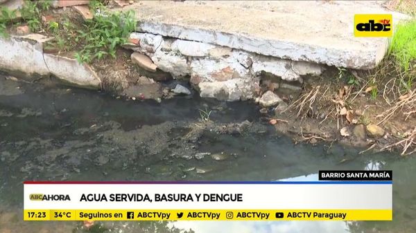Agua servida, basura y dengue en el barrio Santa María - ABC Noticias - ABC Color