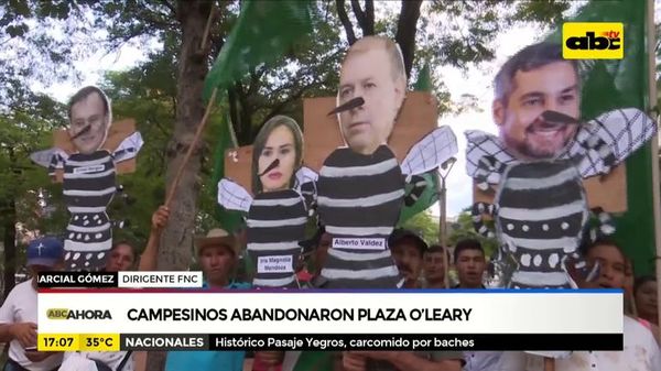 Campesinos abandonaron plaza O`Leary - ABC Noticias - ABC Color