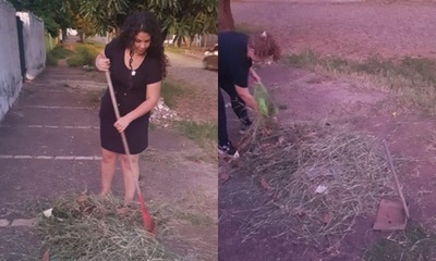Ex Miss Gorditas limpiaron calles de Asunción