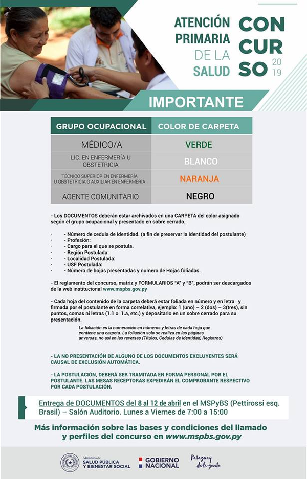 Ministerio de Salud convoca a concurso para cubrir 877 vacancias de 9 Regiones Sanitarias | Info Caacupe