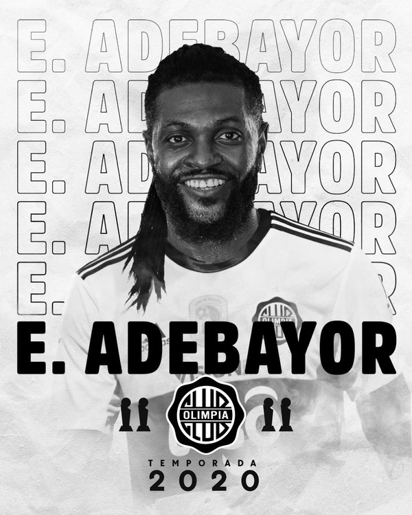 Olimpia anunció la contratación de Emmanuel Adebayor como nuevo refuerzo