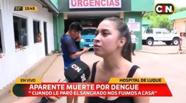 Posible muerte por dengue de una mujer. Familiares denuncian negligencia en Hospital de Luque
