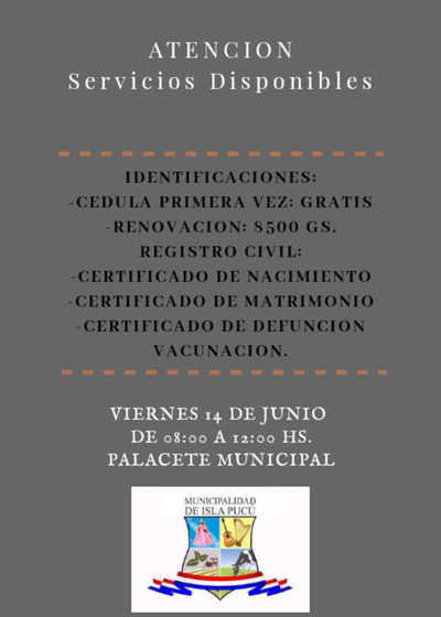 Municipalidad de Isla Pucú comunica servicios disponibles | Info Caacupe