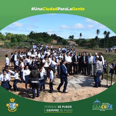 Se realizó el acto de descubrimiento de la piedra fundamental en la Escuela Campamento Azcurra | Info Caacupe